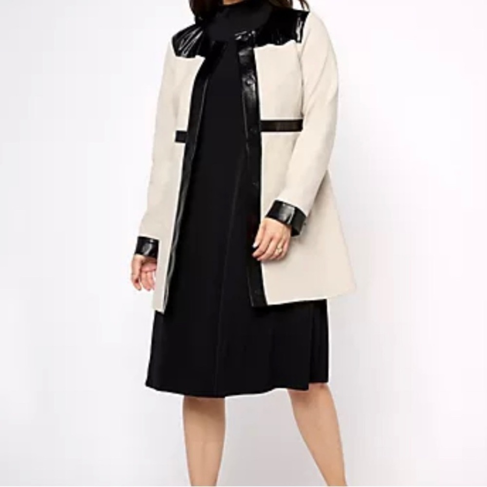 Dennis by Dennis Basso Topper with Faux Leather Trim Women’s Size 4X